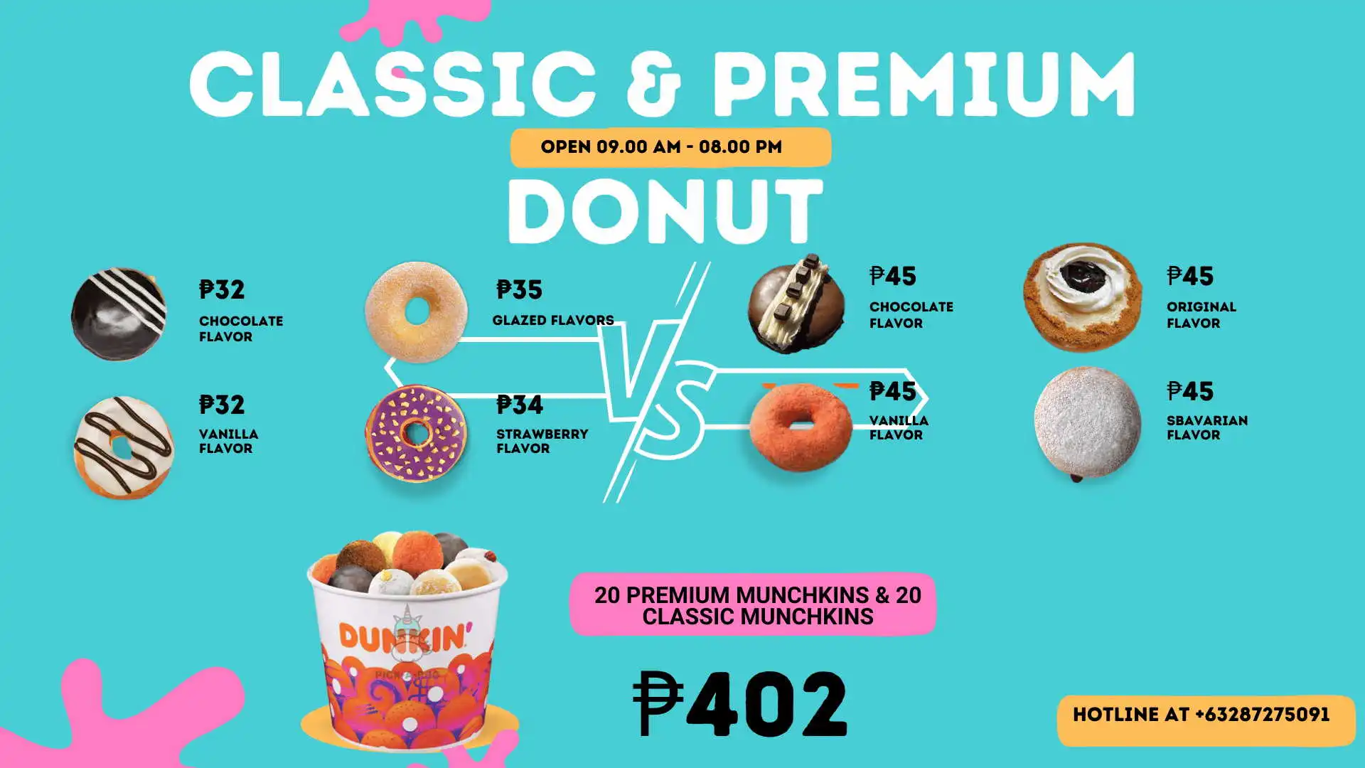 Dunkin’ Donuts Menu Prices in Philippines November 2024