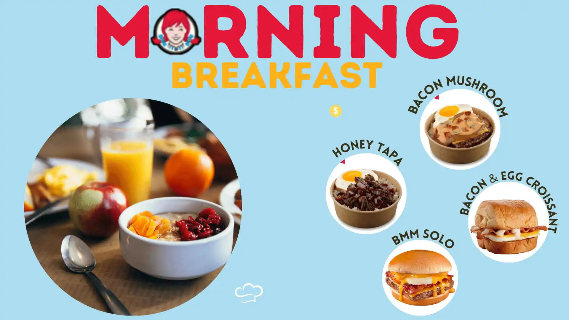 breaakfast menu of wendy