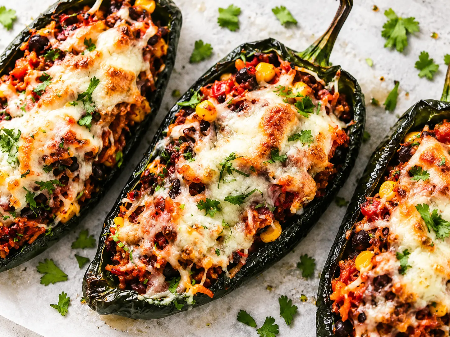 Easy Stuffed Poblano Peppers with Ground Beef 4 Easy Stuffed Poblano Peppers 1