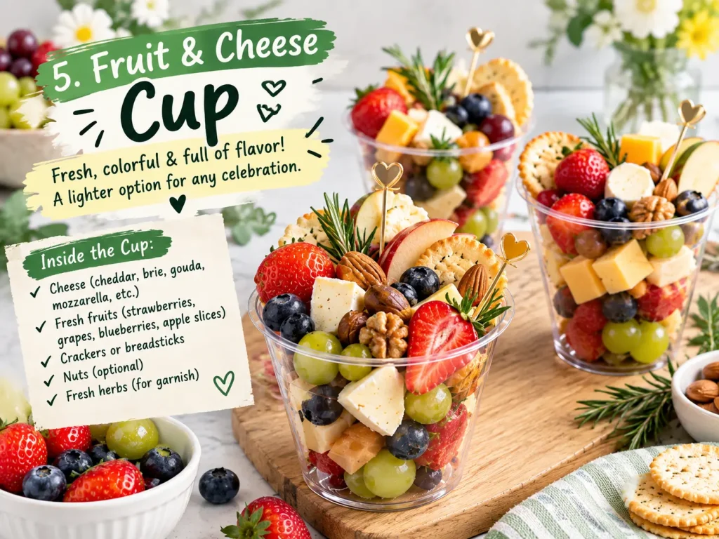 Individual Charcuterie Cups: 9 Easy Ideas for Parties 5 fruit and cheese cup