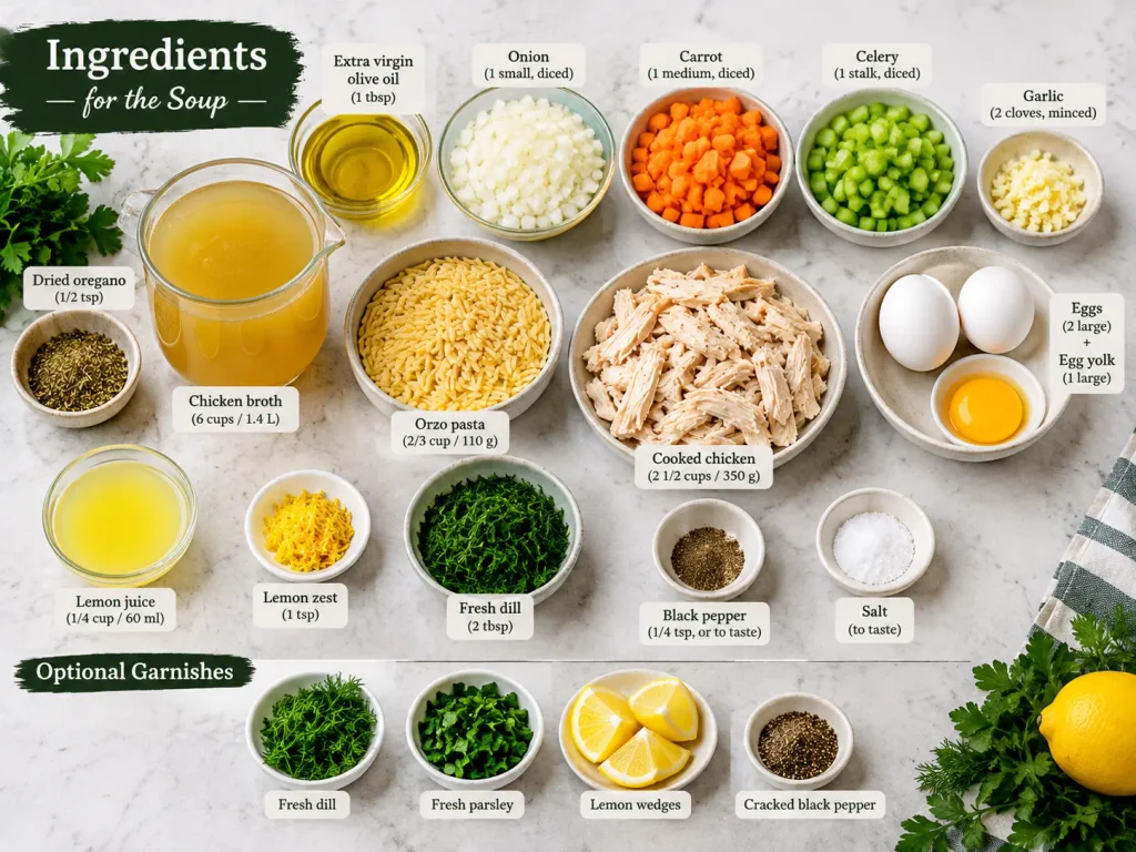 Greek Lemon Chicken Soup (Easy Creamy Avgolemono) 2 Ingrediants for Greek Lemon Chicken Soup